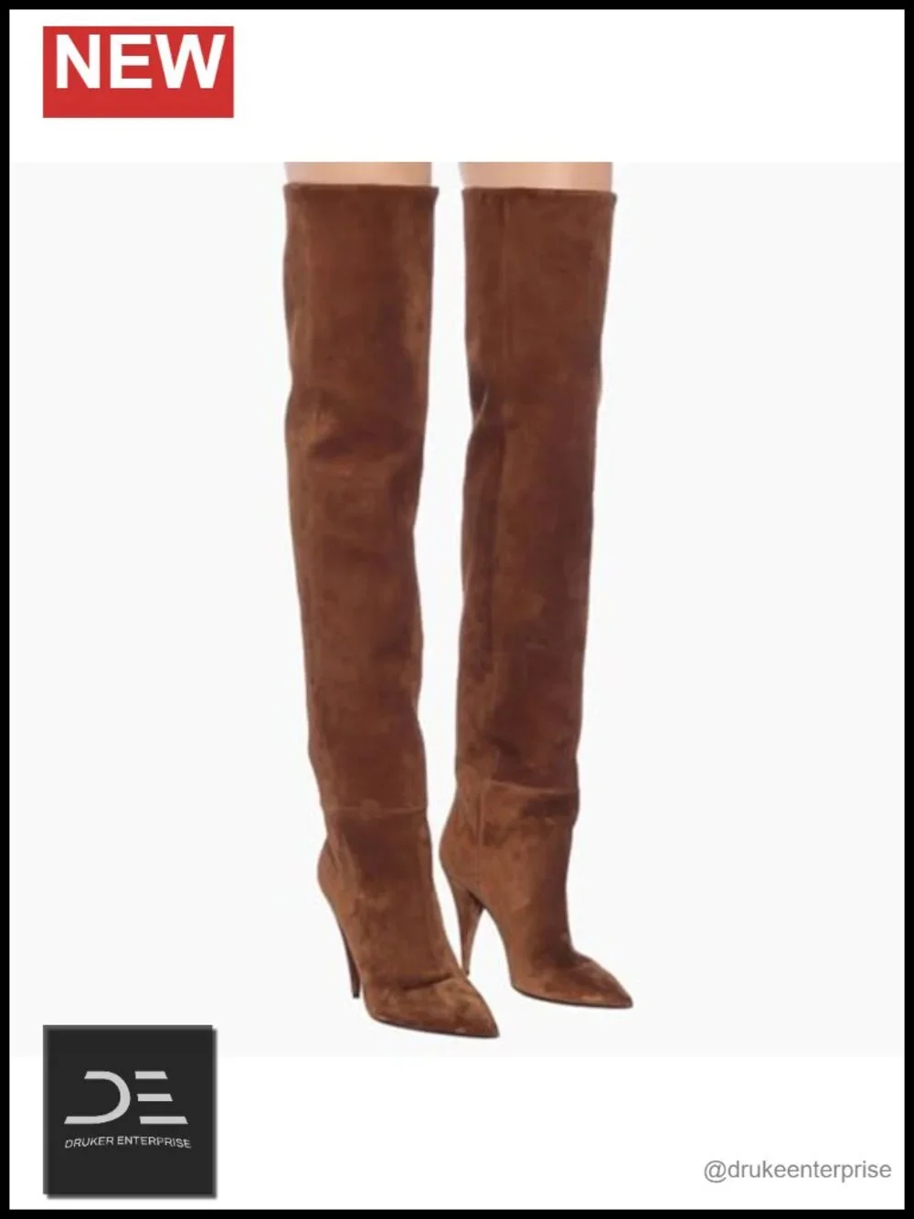 Wide Calf Pleated Knee High Suede Boots for Women